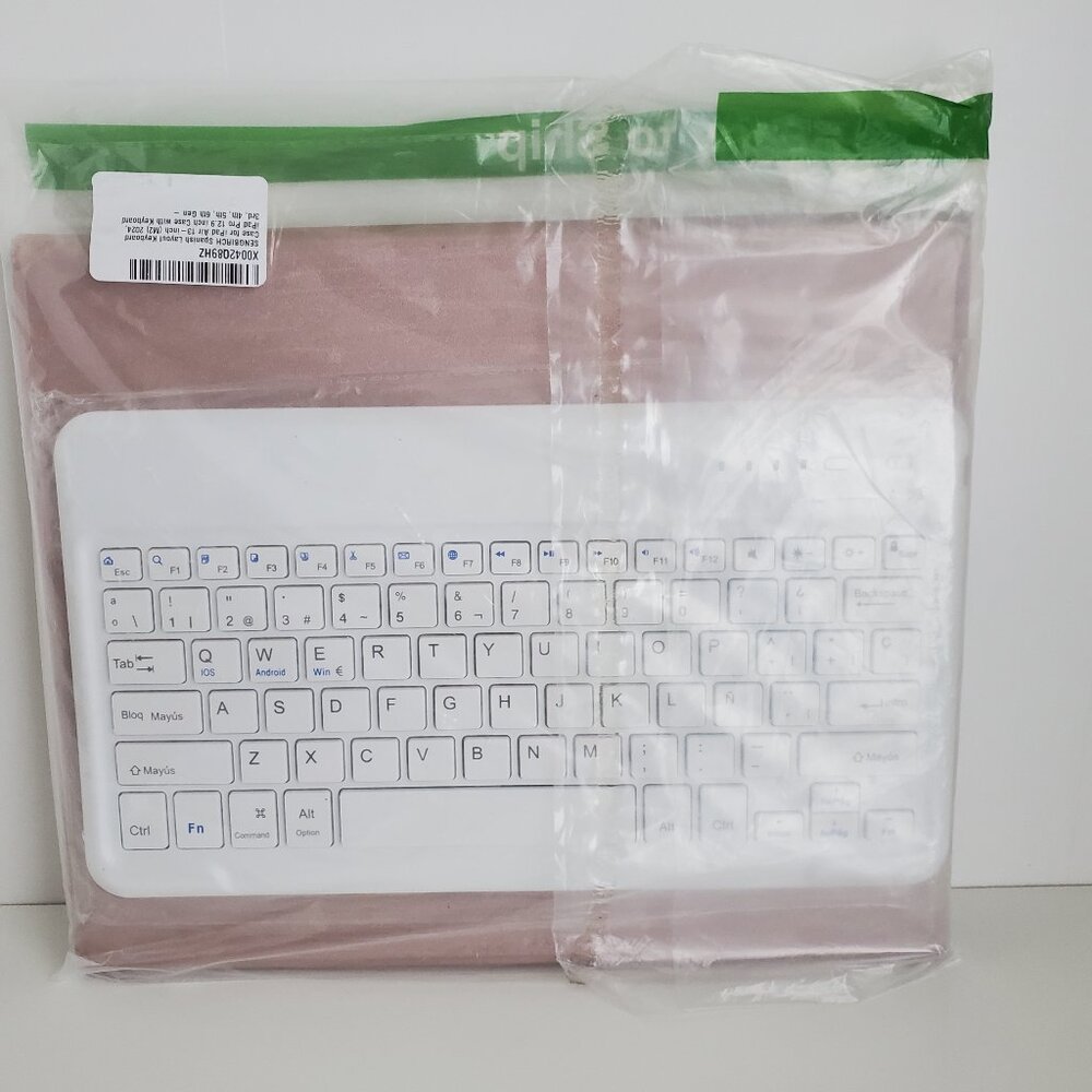 Sengbirch SPANISH Keyboard Case iPro Air 13 2024/Pro 12.9 (6th,5,4,3) Rose Pink